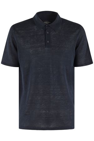 Polo leggera in lino blu ROBERTO COLLINA | RB2002410